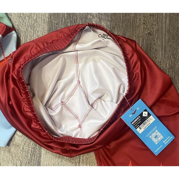 NWT Hot Chillys Micro Elite Chamois Leggings Frost Flower Red Women’s Large New - Picture 9 of 13